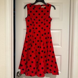 Grace Karin Red Dress with Black Polka Dots